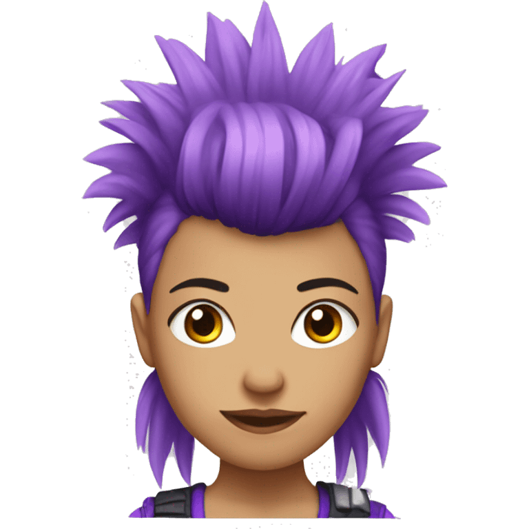 Purple Mohawk on Caucasian girl  emoji