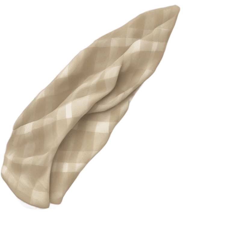 Beige clean girl folded plaid blanket  emoji