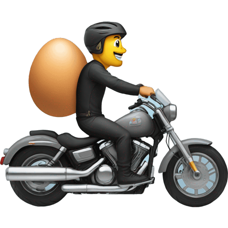 biker riding on top of a eggp emoji