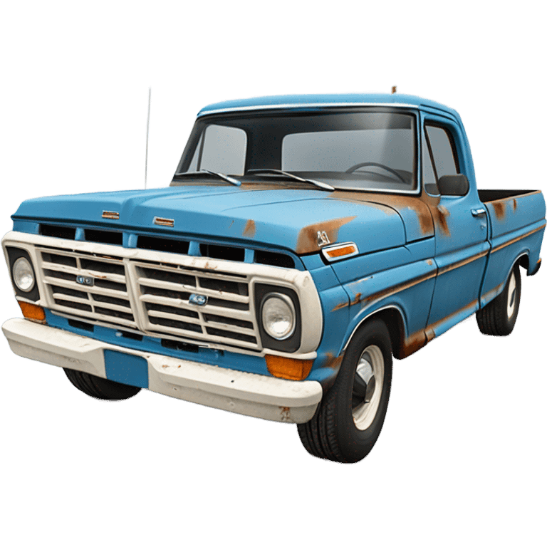 1969 ford f100 blue rust bucket emoji