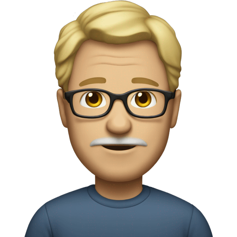 50 year old male with sandy blonde hair and glasses, no facial hair and a little overweight emoji