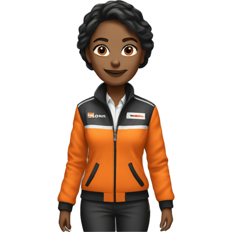 Woman with Clothes of McLaren F1 Team emoji