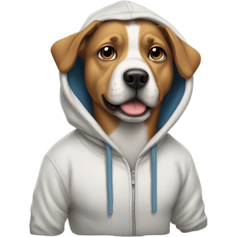 Dog wearing a hoodie emoji