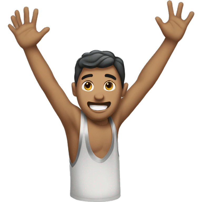 Guy with hands up emoji