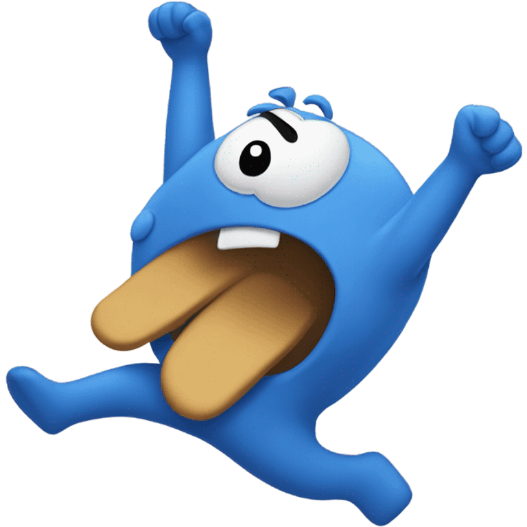 Bluey doing a backflip emoji