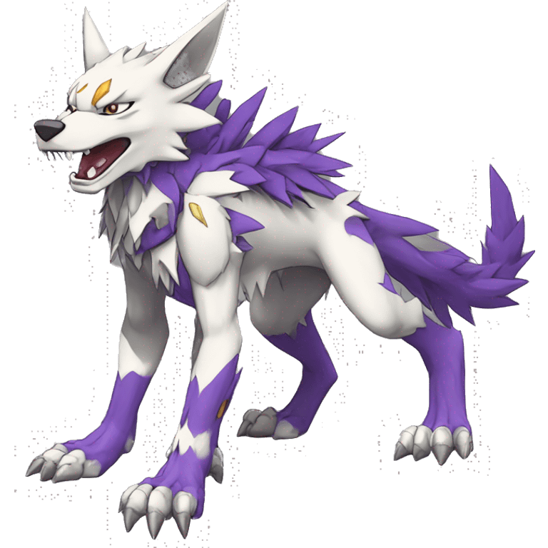  Cool Edgy Digimon-Fakemon-Garurumon-Loogamon-Dorulumon-Wolf full body emoji