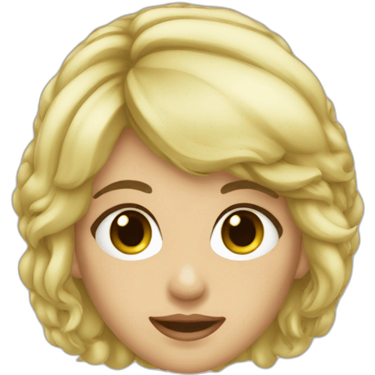 Fille cheveux court blonds foncé yeux verts emoji