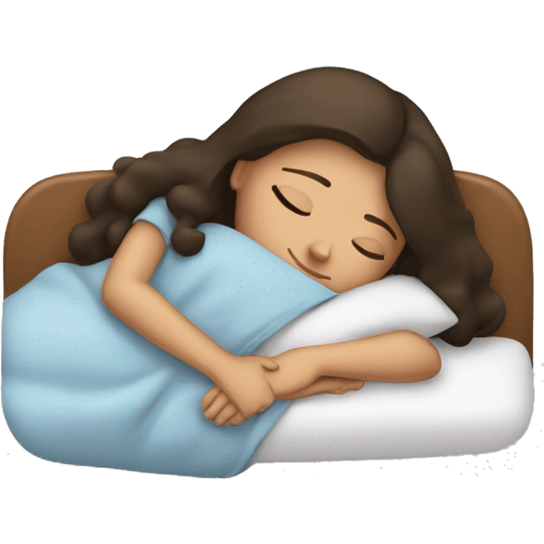 Brunette girl sleeping emoji