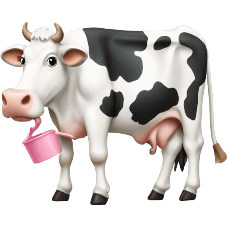 A cow being milked  emoji