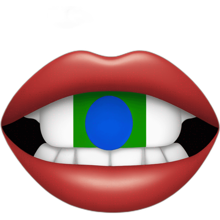 tongue out of mouth in italian flag colours emoji