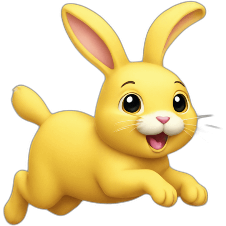 yellow bunny running to the right emoji