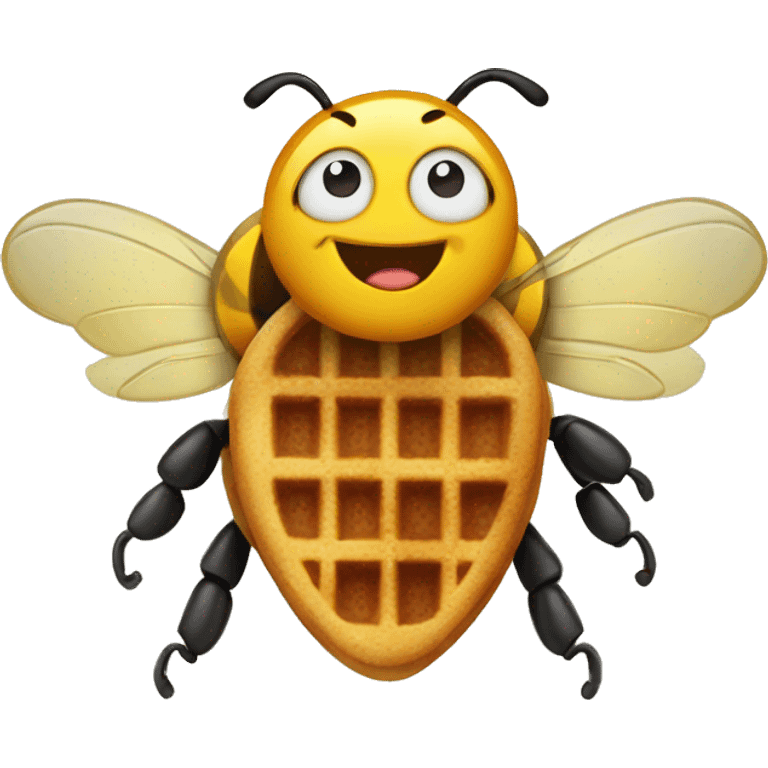 Bee with a waffle emoji