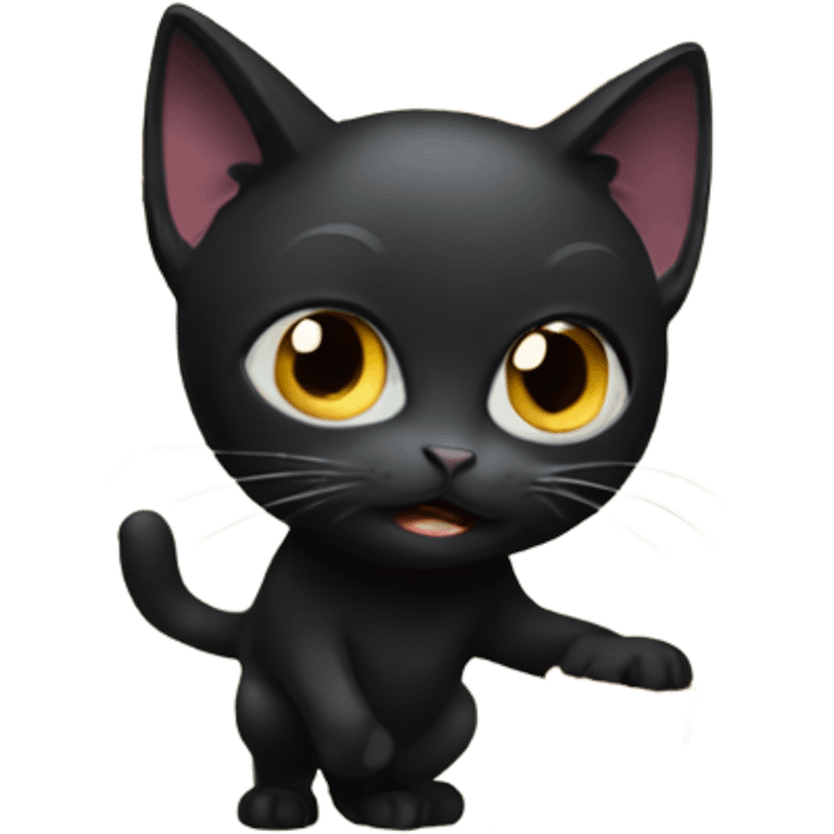 Black cat stealing food emoji