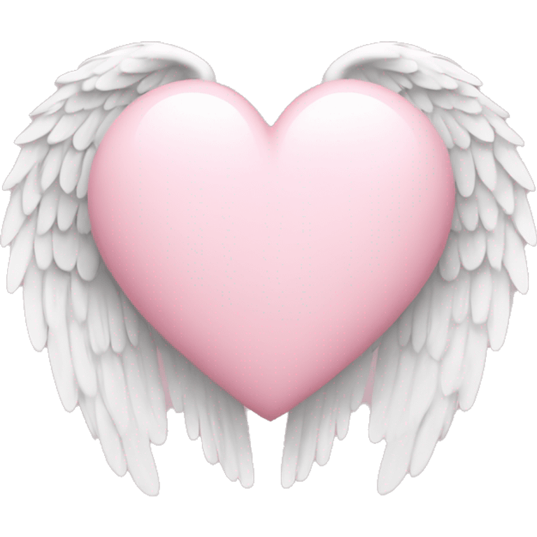 light pink heart with angel wings  emoji