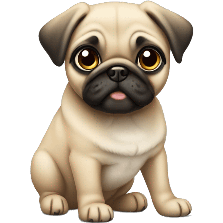 Fawn pug puppy standing emoji