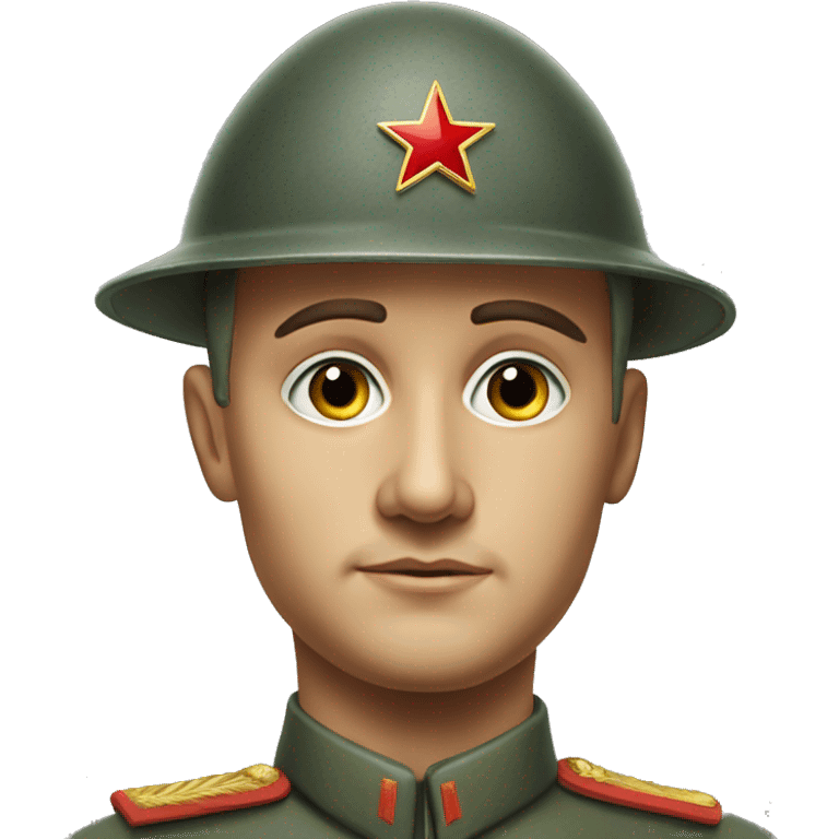 photorealistic serious soviet soldier 1960s emoji