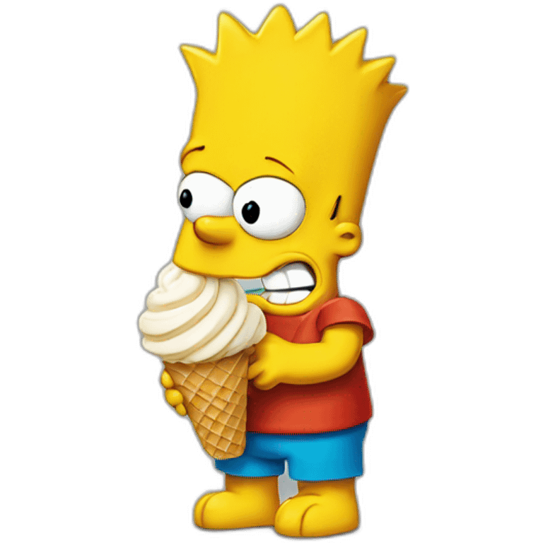 Bart simpson eating ice cream emoji