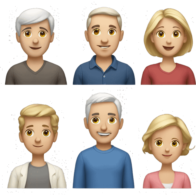 6 caucasian family members  emoji