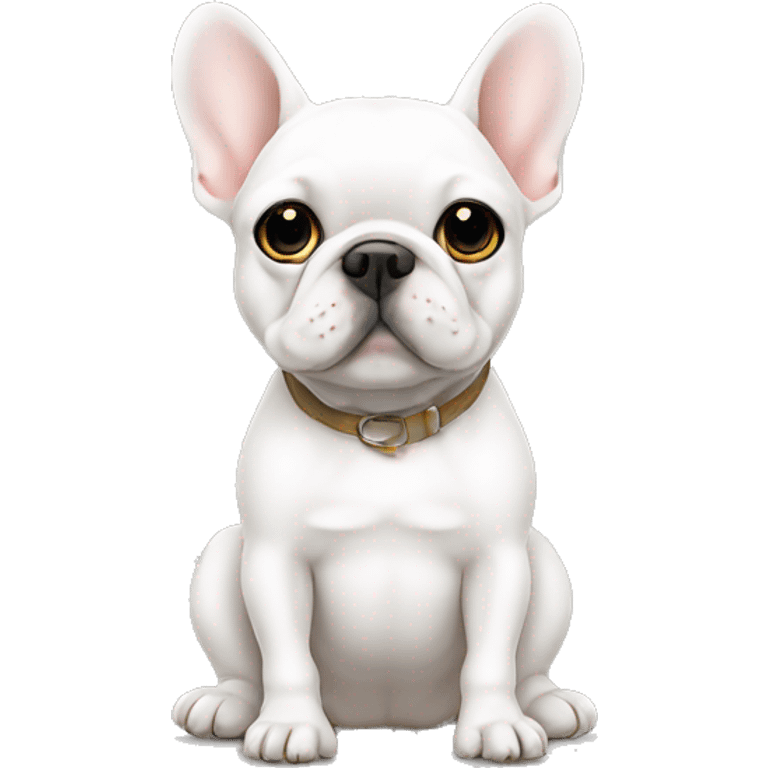 White frenchie sitting emoji