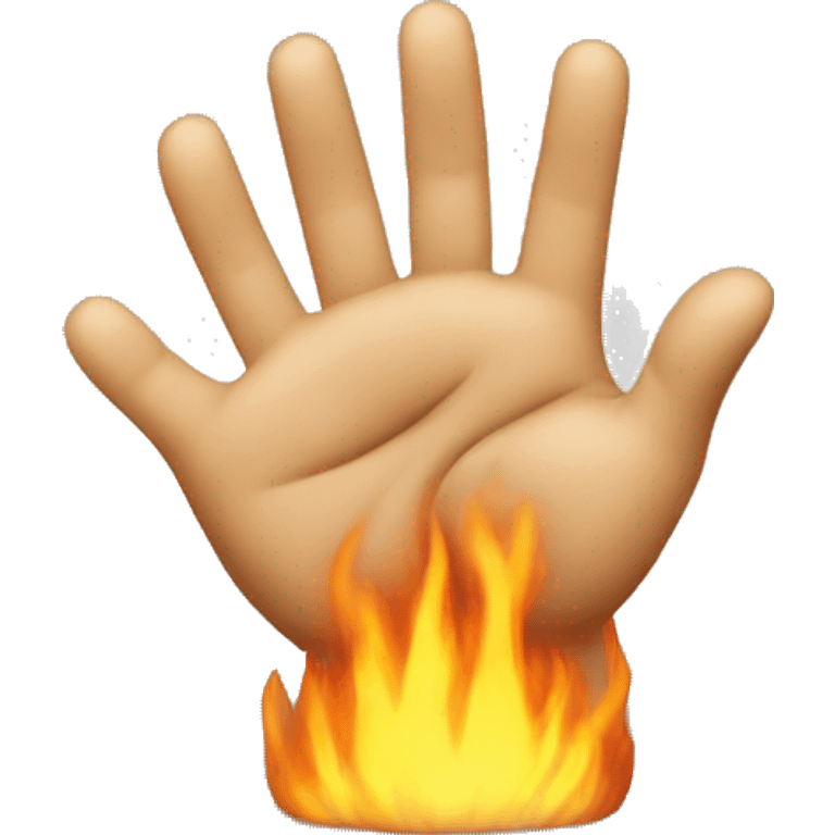 a pleading emoji with hands on its sides with heats around it emoji