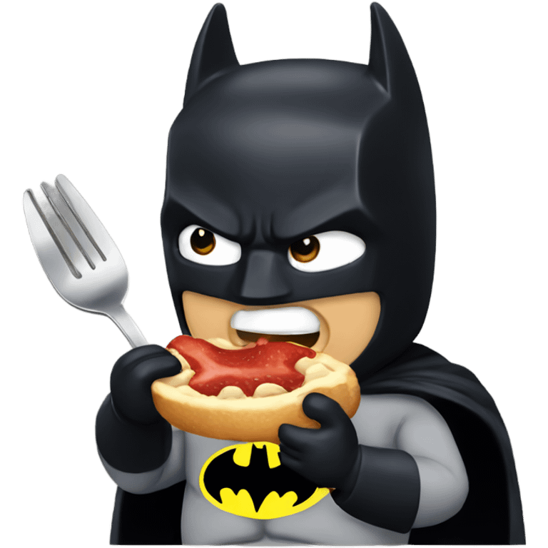 Batman eating emoji