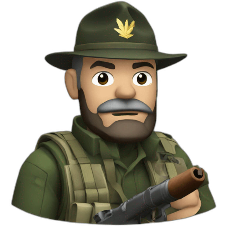 Captain price smoking a cigar while holding a rifle emoji