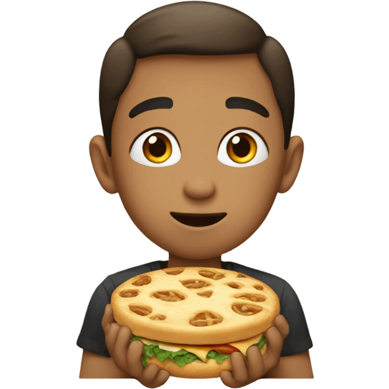 The kid eats emoji