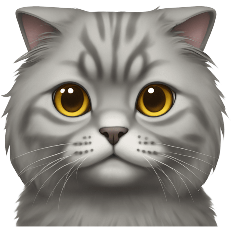 gray scottish fold long-hair cat emoji