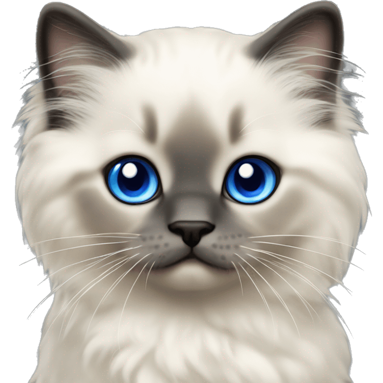 Seal colorpoint ragdoll kitten with sapphire blue eyes emoji