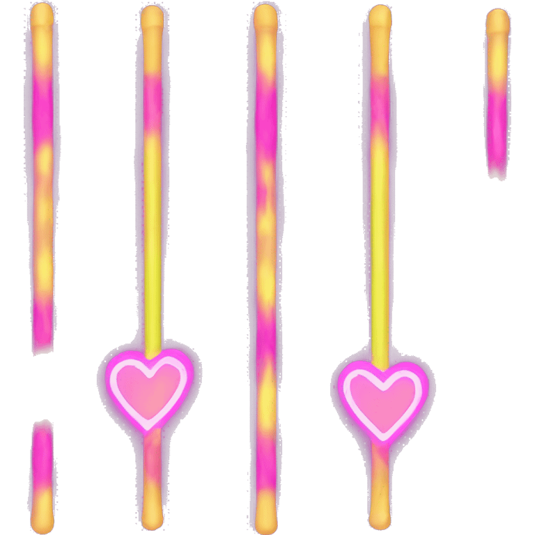 Neon heart glow stick emoji