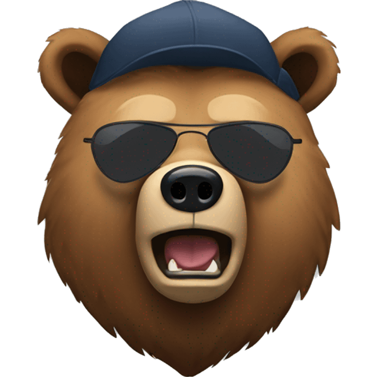 Grizzly bear with eye patch  emoji