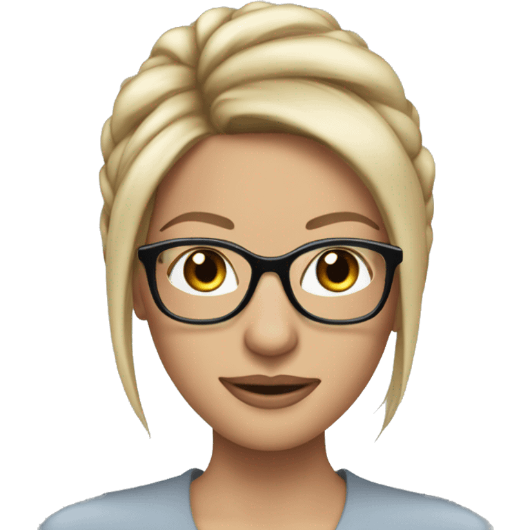 Jennifer anniston with blue eyes wearing glasses  emoji