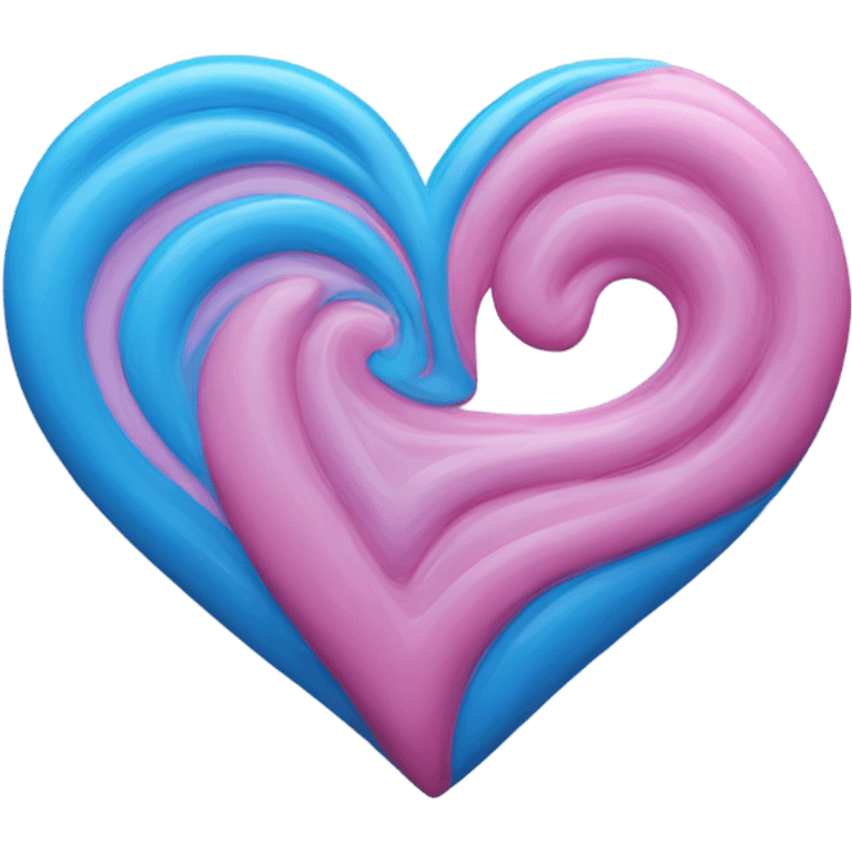 Blue and pink swirl coloured heart emoji