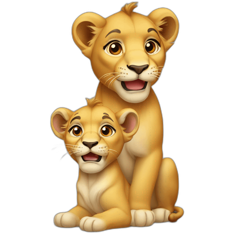 Two lion cubs emoji