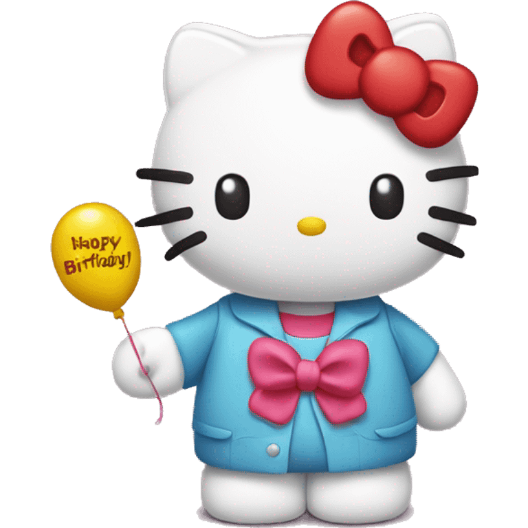 hello kitty saying happy birthday  emoji