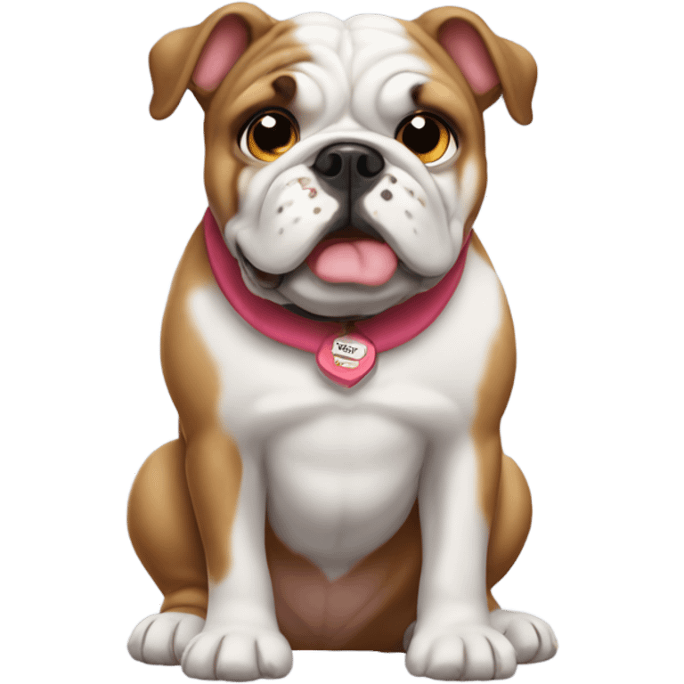 Bulldog with a Rosie name tag emoji