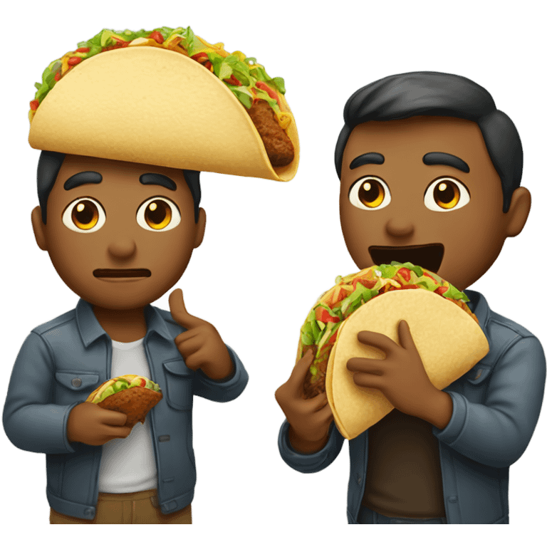 Man eating taco in one hand and cookie in the other  emoji