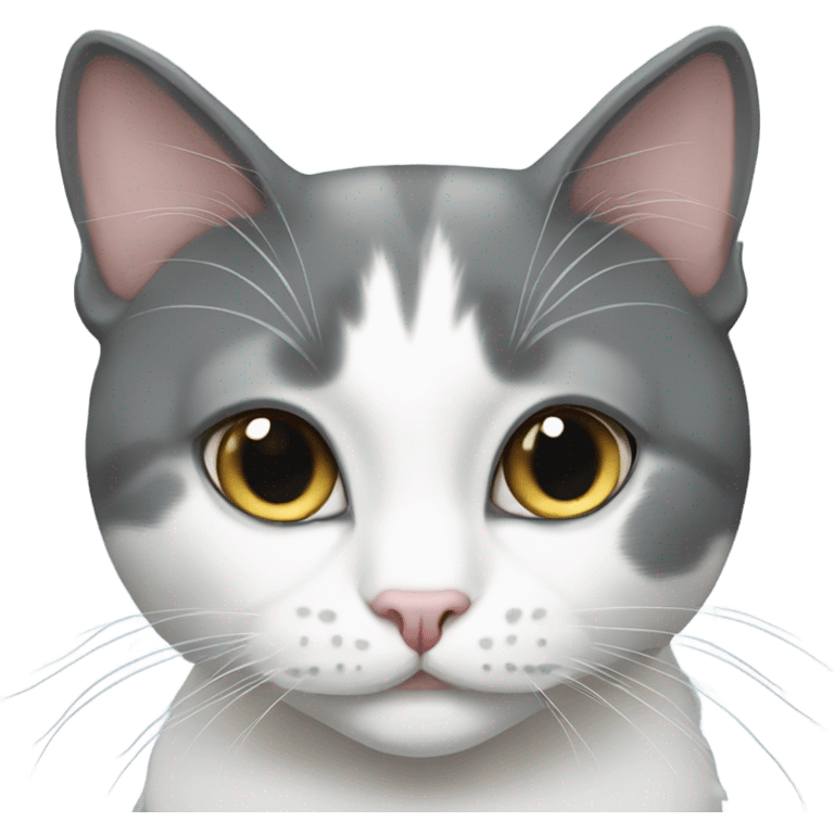 grey & white tuxedo cat emoji