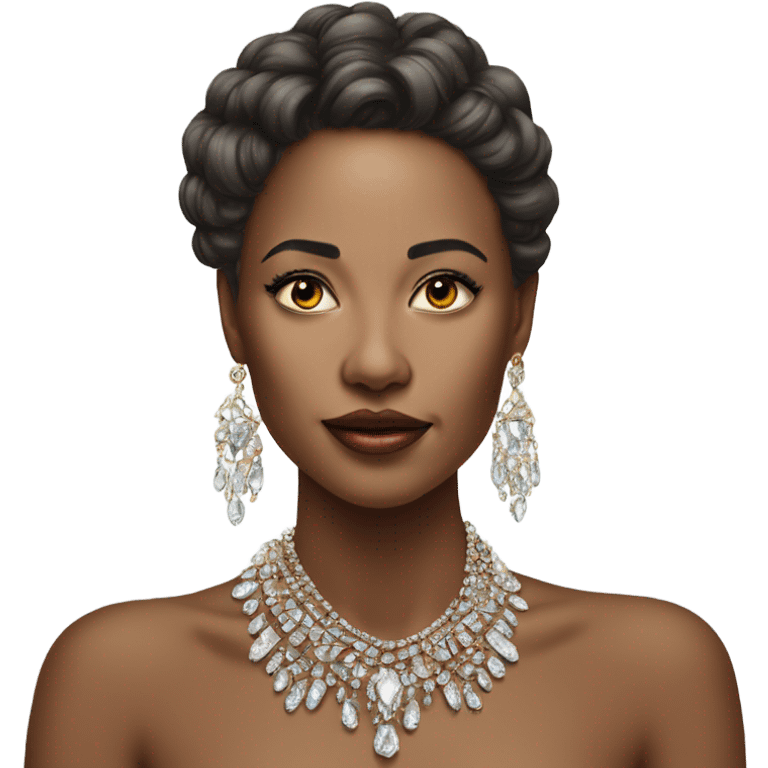 Hyper Realistic beautiful lady wearing expensive jewelry emoji