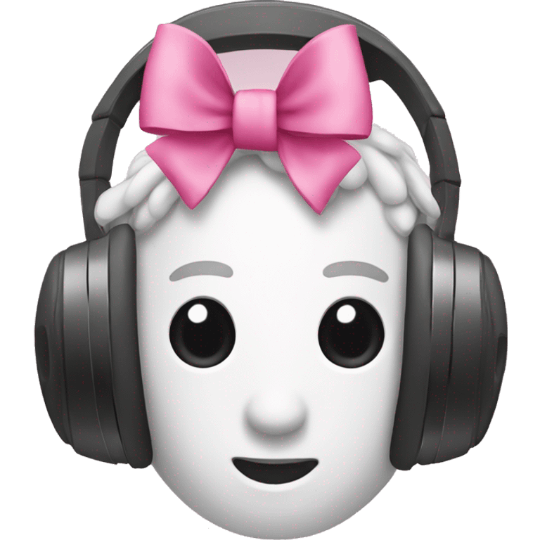 Headphones with a pink bow emoji