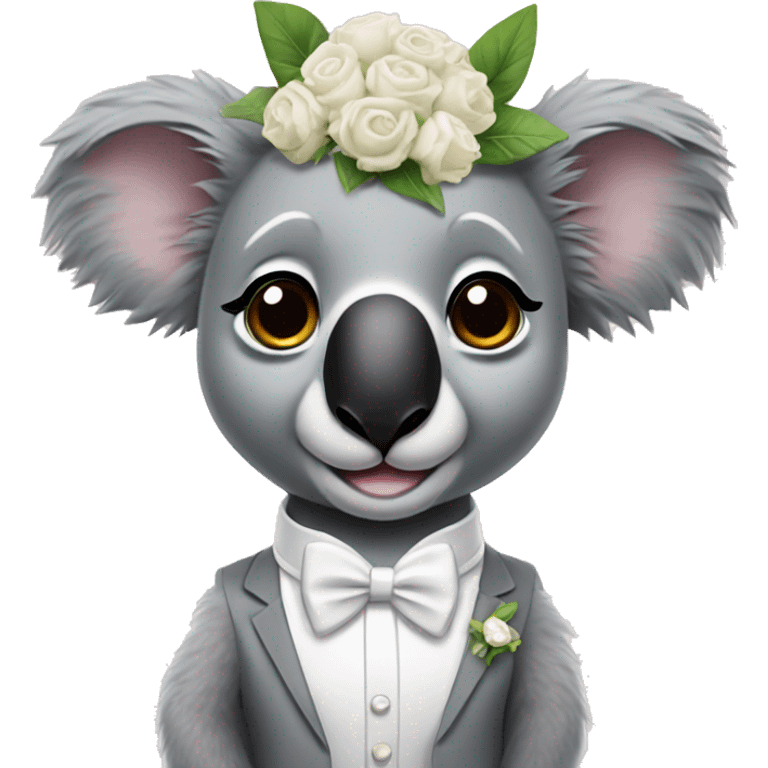 Koalas wearing wedding attire emoji