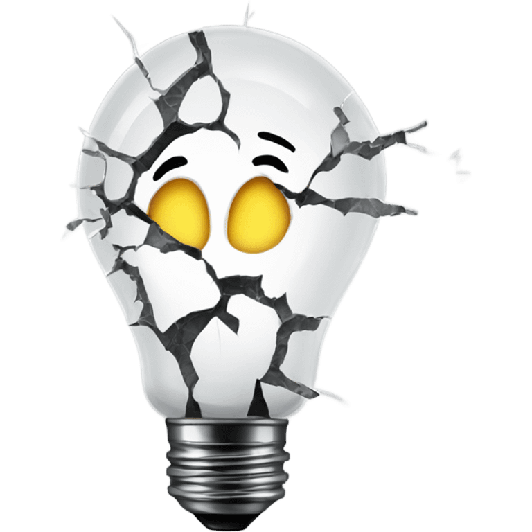 shattered light bulb emoji