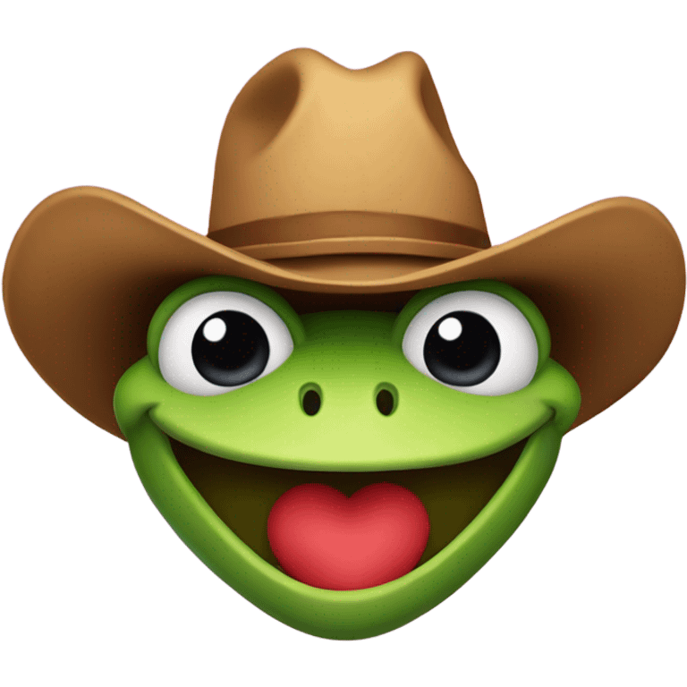 Cowboy frog heart smiley emoji