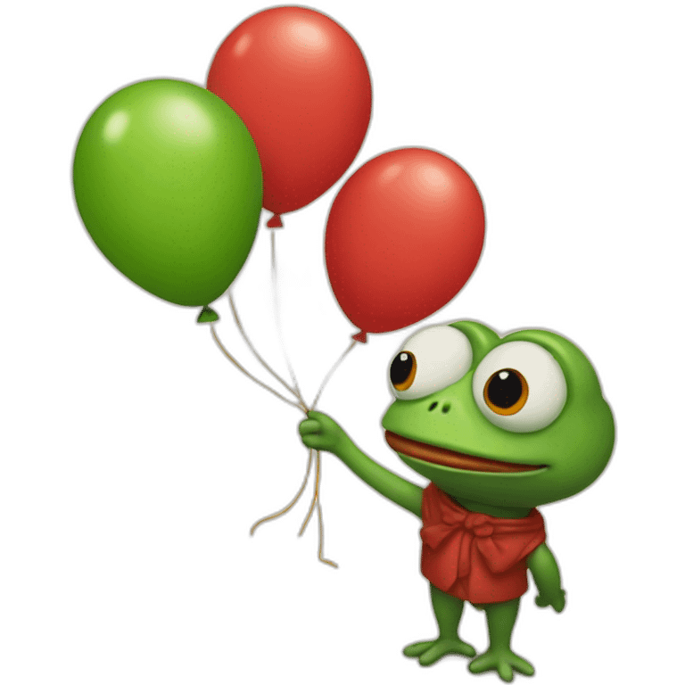 pepe giving red elongated baloon emoji