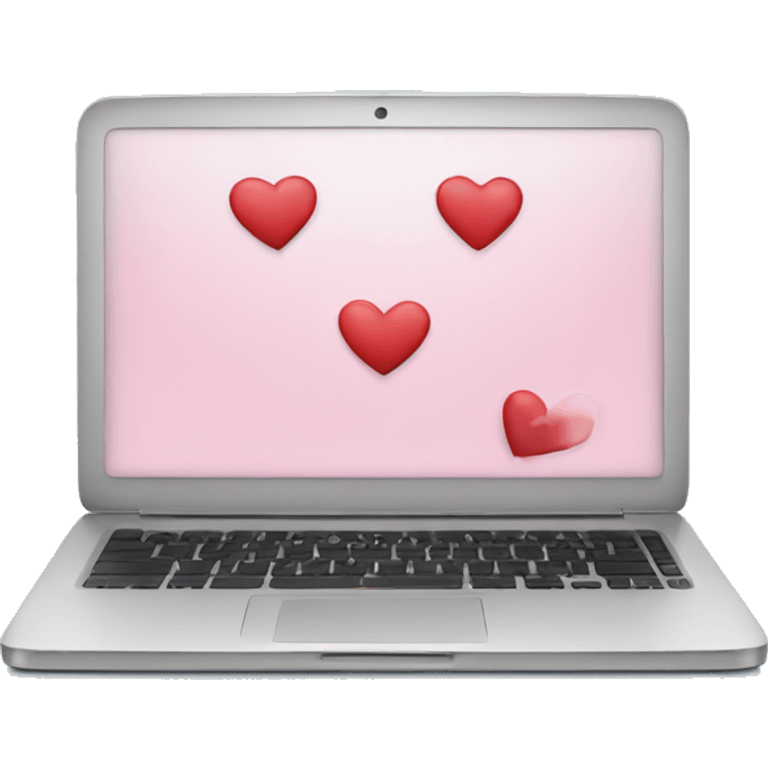 Laptop with hearts emoji