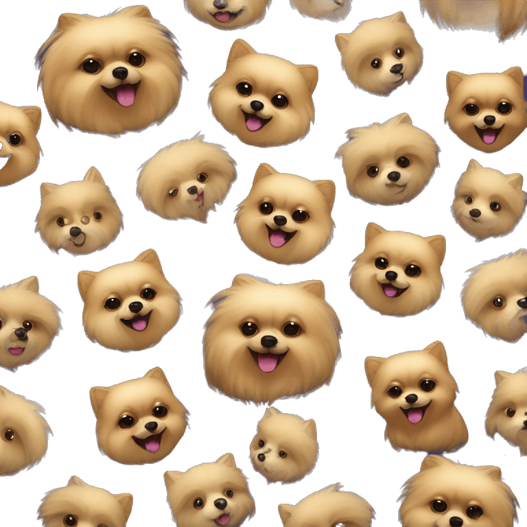 black pomeranian, gold pomeranian, white pomeranian emoji