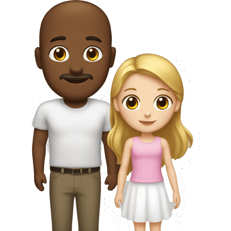 a little white girl and her dad emoji