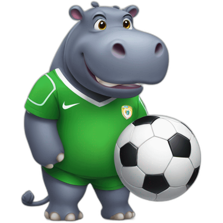 hippo as soccer player emoji