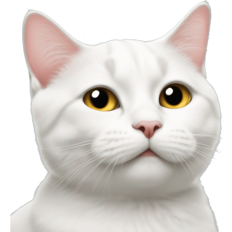 White British cat gives a kiss  emoji