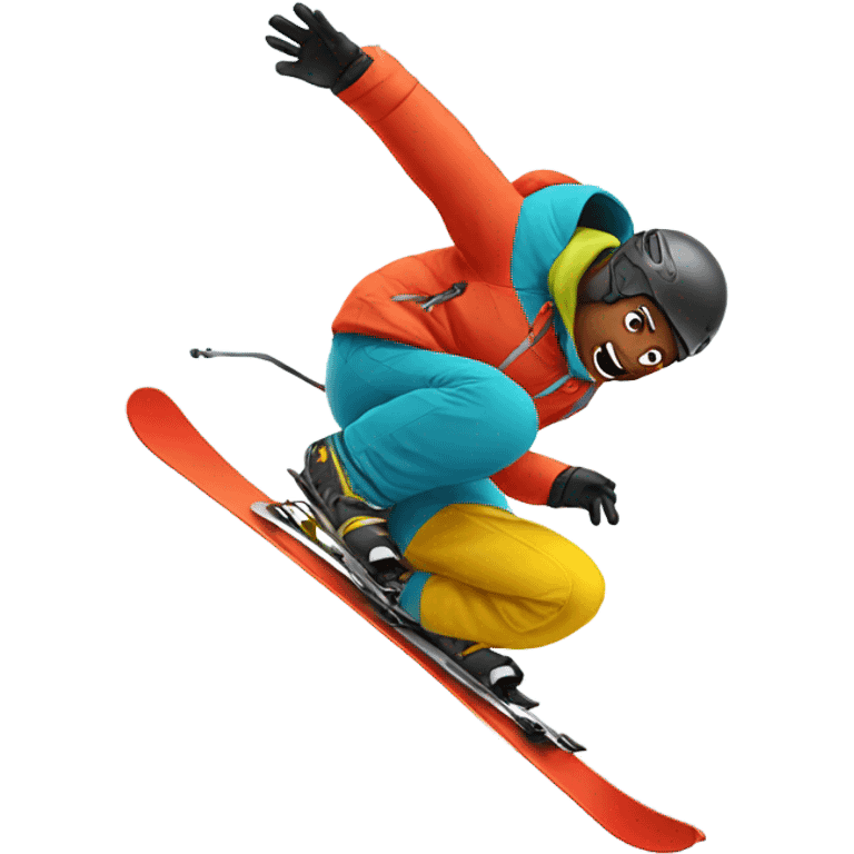 Skier doing a backflip emoji